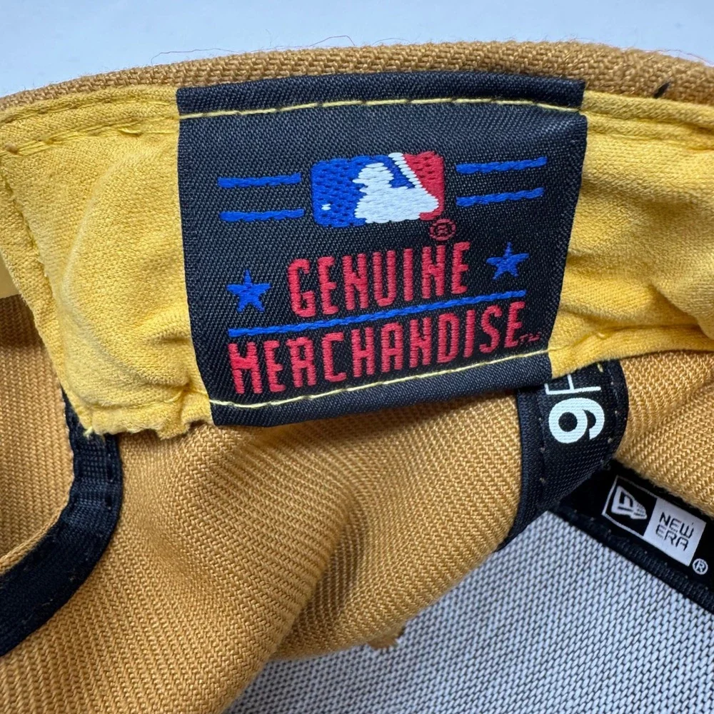 New Era Atlanta Braves 9FIFTY Snapback Hat MLB Mustard Gold Yellow Suede Brim